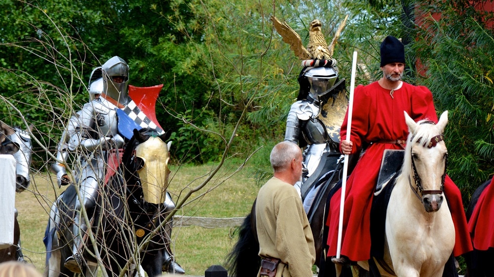 Knights in a Danish medieval town