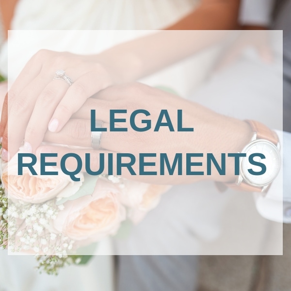 The legal requirements and documentation required for your marriage to be legally binding are outlined here.