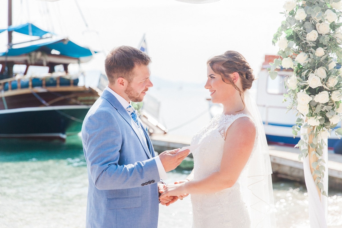 Beach Wedding Ceremony Lefkas Greece - Greek Wedding Abroad | Planned by Lefkas Weddings | Maxeen Kim Photography