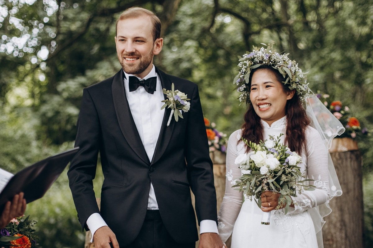 Conor & Minh's Chic Forest Micro Wedding in Denmark by Nordic Adventure Weddings
